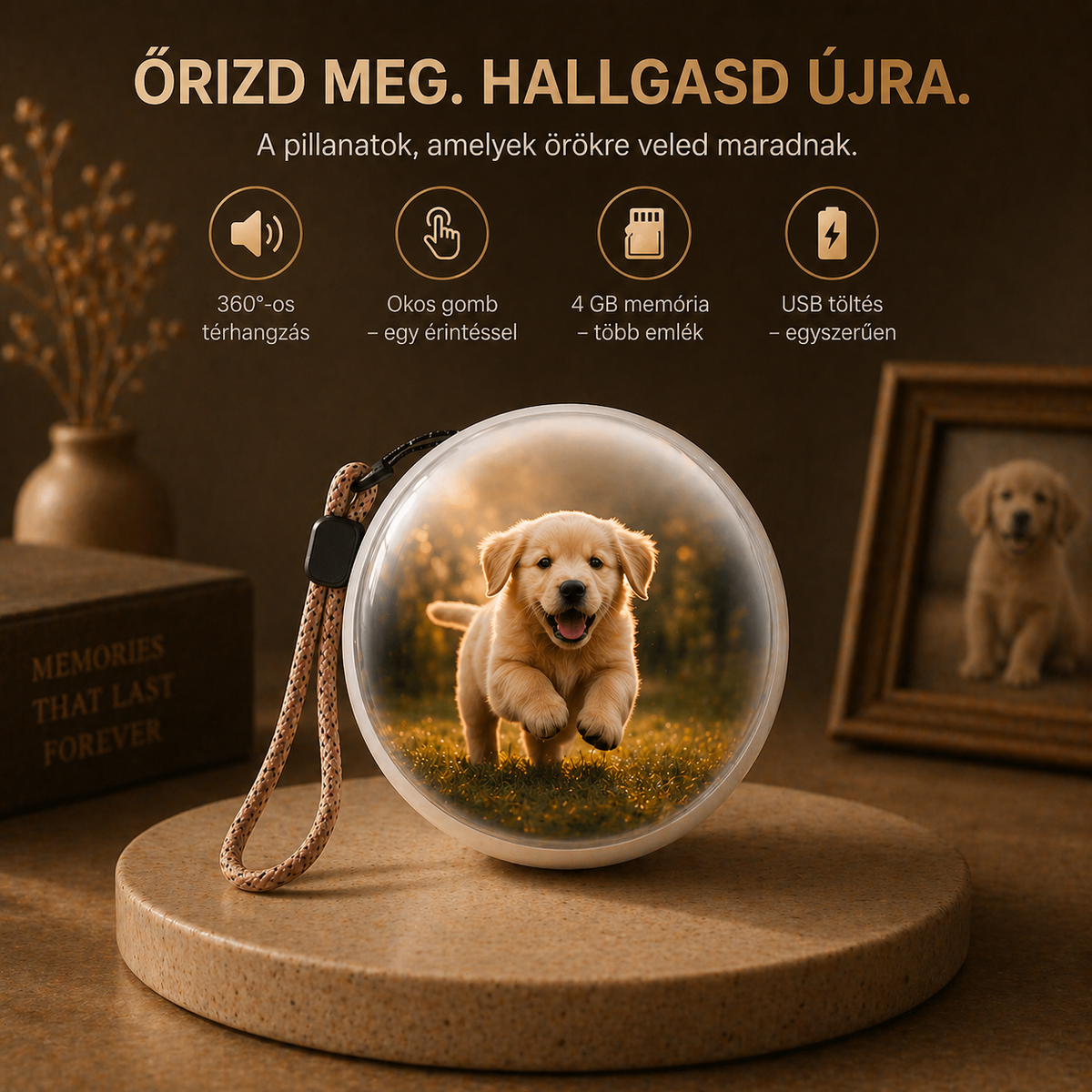 EmlékKristály™ Videó Gömb - Az emlékeid Veled, bárhol.