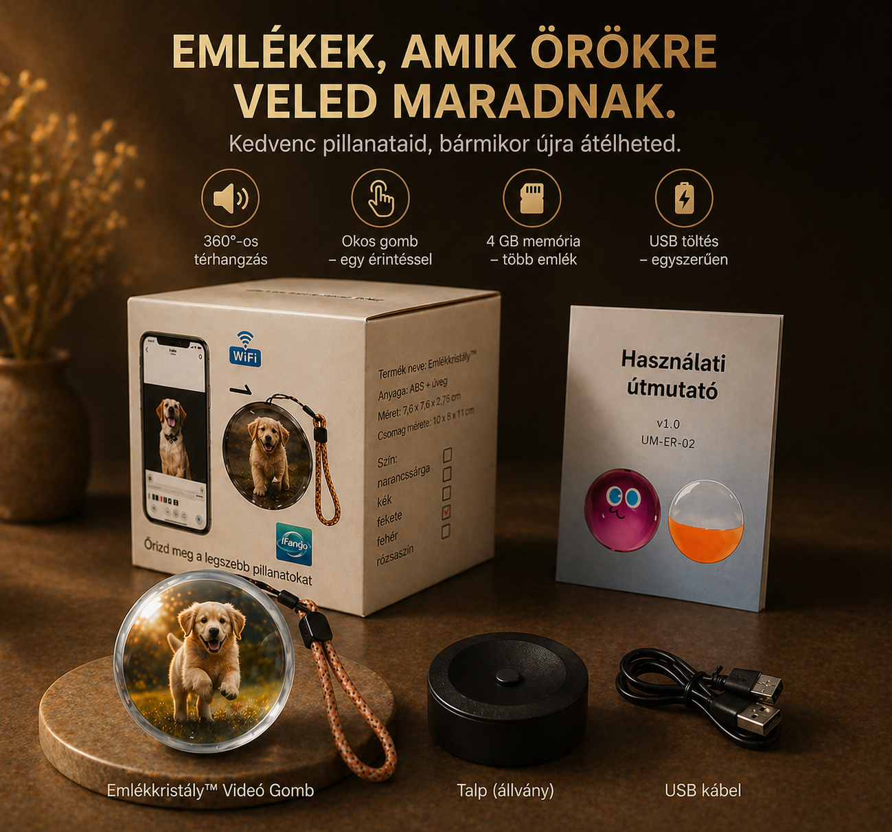 EmlékKristály™ Videó Gömb - Az emlékeid Veled, bárhol.